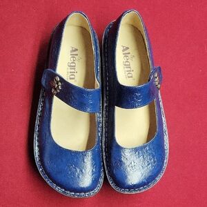 Alegria Floral Blue Mary Jane Shoes